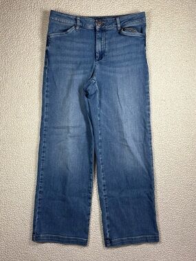 J Jill Denim Trouser Full Leg Women’s Size 6p Stretch Medium Wash Blue Jeans